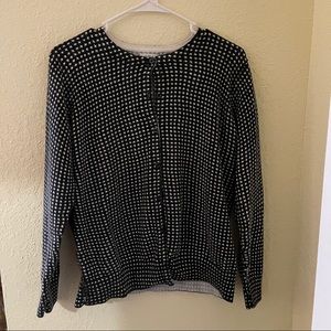 Croft & Barrow black and white button cardigan